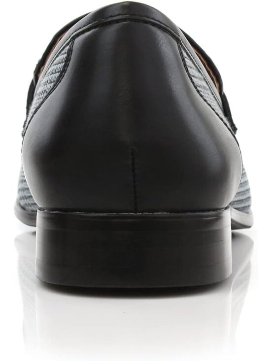 Men\'s Grey Plaid Synthetic Classic Penny Loafers & Slip-On Dress Shoes